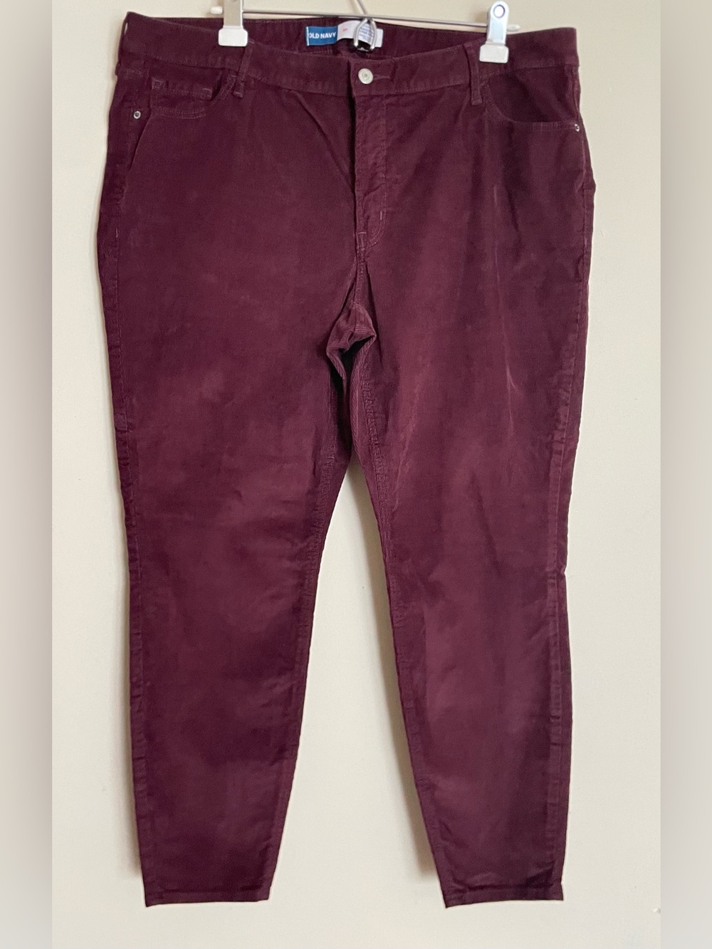 Old Navy Maroon Corduroy High-Rise Rockstar Super Skinny Pants